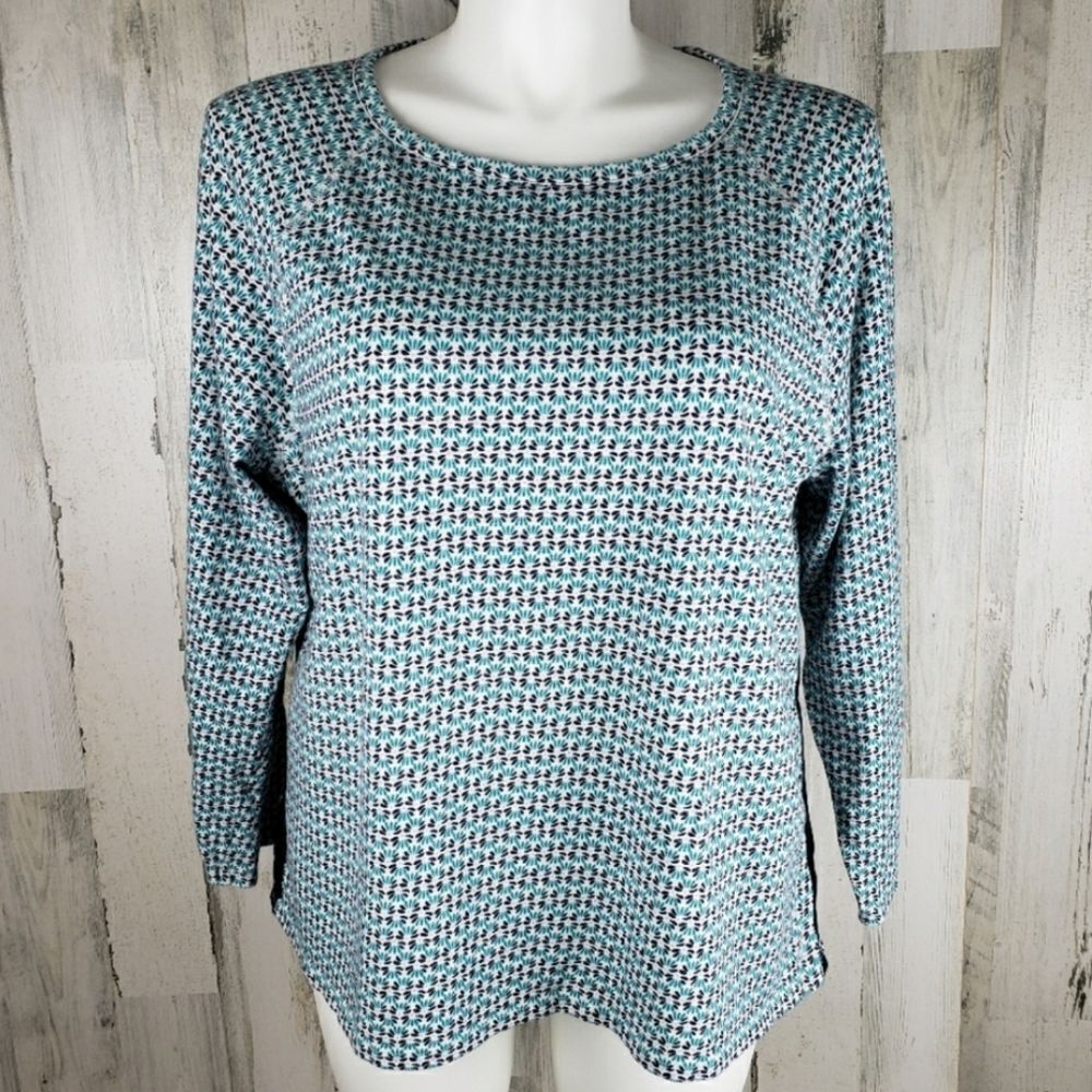 Talbots Side Striped Floral Tee Sz 3X